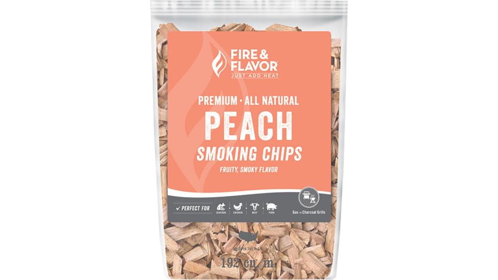Fire &amp; Flavor Wood Chips, Peach, 2 lbs, Pink 1001636
