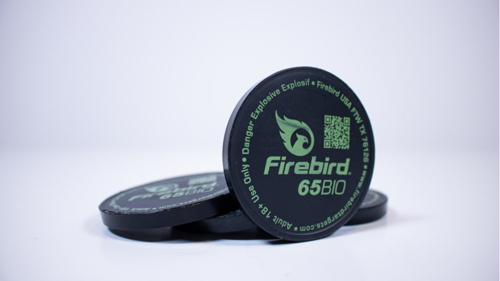 Firebird Targets 65 BIO Biodegradable Instant Hit Recognition Flare Target, Black/Green, 65mm, 65BIO