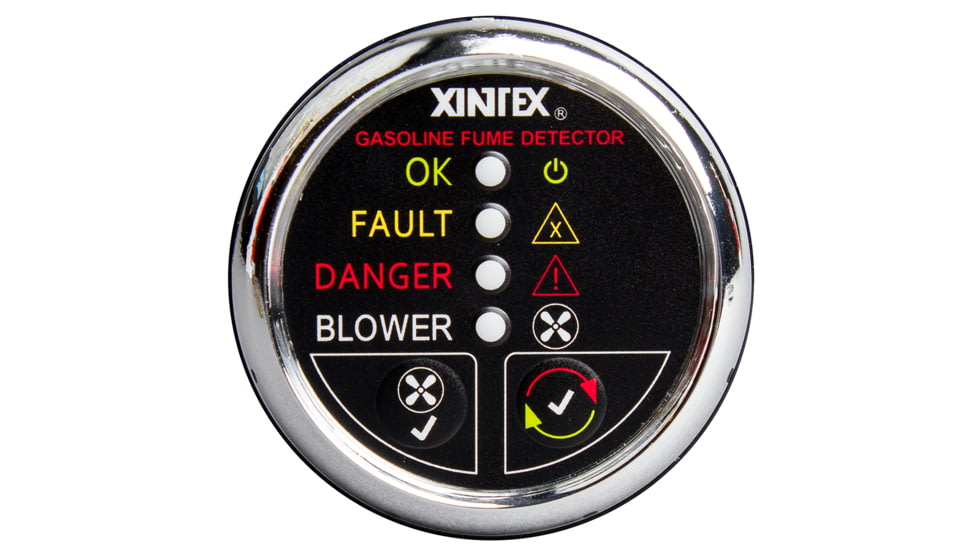 Fireboy-Xintex Gasoline Fume Detector &amp; Blower Control w/Plastic Sensor - Chrome Bezel Display 63868