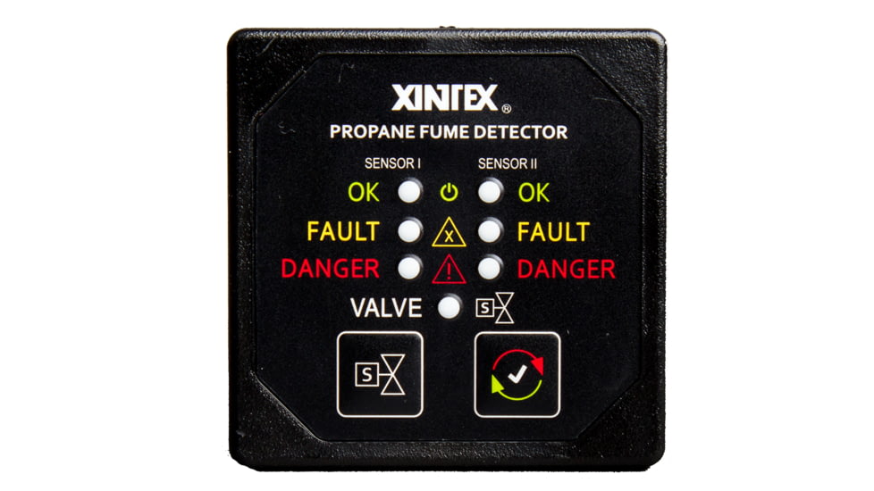 Fireboy-Xintex Propane Fume Detector w/2 Plastic Sensors - No Solenoid Valve - Square Black Bezel Display 63847
