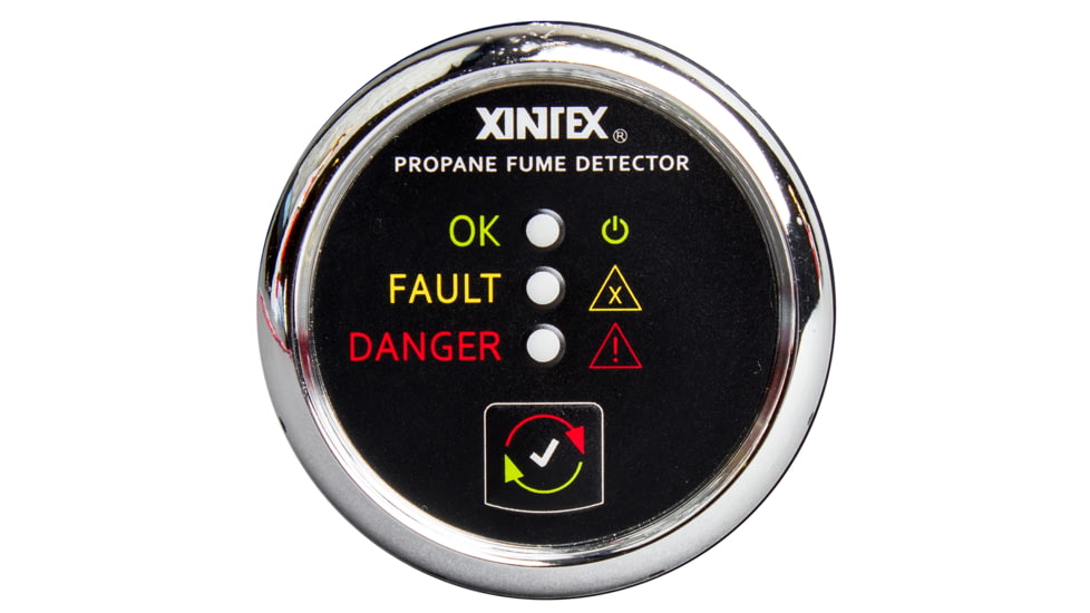 Fireboy-Xintex Propane Fume Detector w/Plastic Sensor - No Solenoid Valve - Chrome Bezel Displa 63835