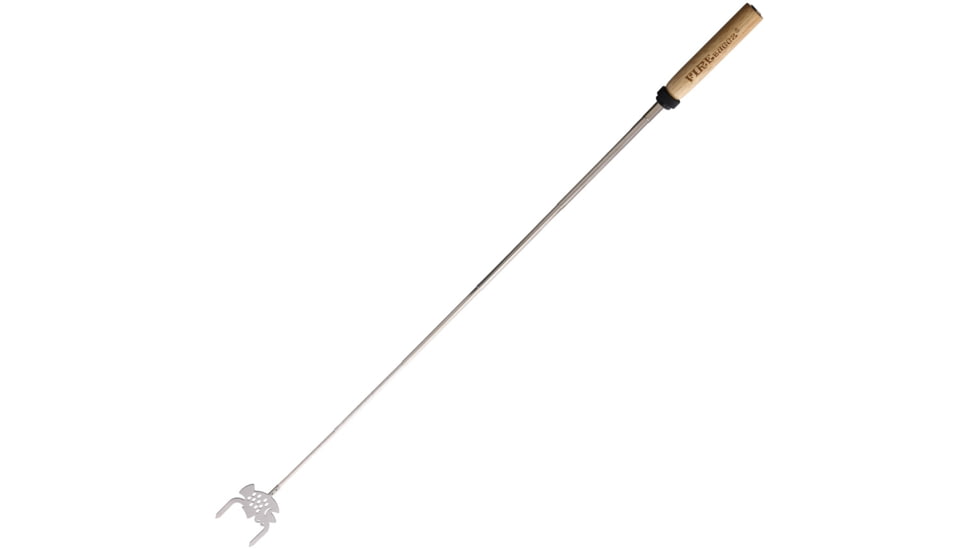 Firebuggz Reach N Roll Spinning Roaster w/ Fish-Shaped Head, Wooden Handle, FB03-0006F