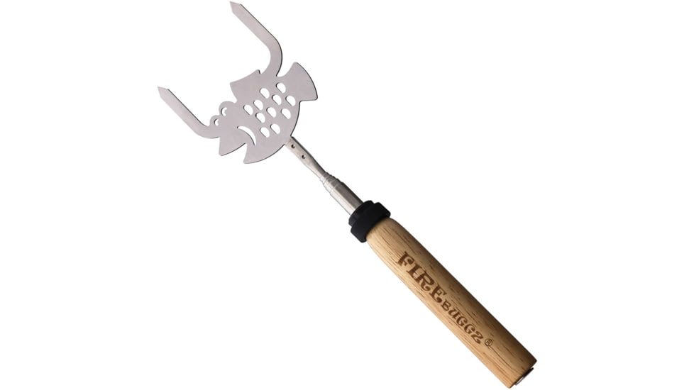 Firebuggz Reach N Roll Spinning Roaster w/ Fish-Shaped Head, Wooden Handle, FB03-0006F