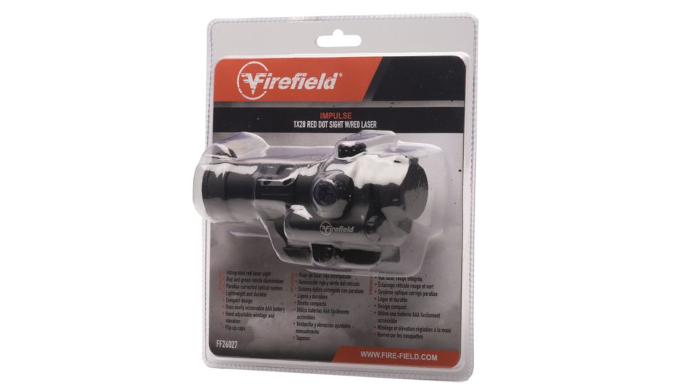 Firefield Impulse 1x28 Red Dot Sight w/Red Laser, Black, FF26027
