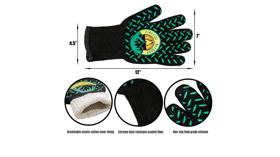 Fireside Outdoor Thermal Resistant Gloves, Aramid Fiber, CDFPG