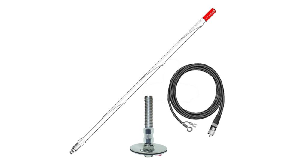 FIRESTIK 2ft Single Roof Mount NGP Kit Complete, White FG2DDW