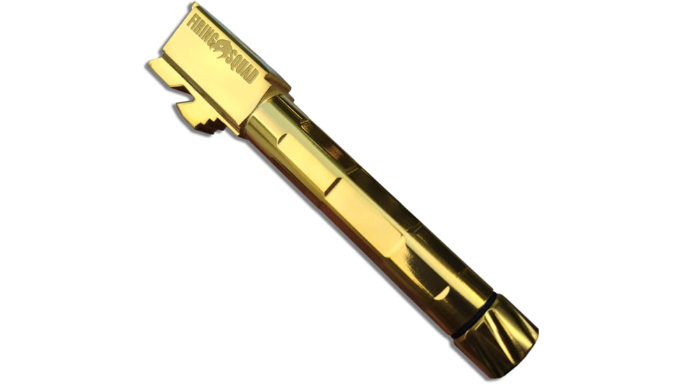Firing Squad Firearms Glock 19, 19X, 45 Threaded Polished Barrel, Gold, Glock 19/19x/45, 404
