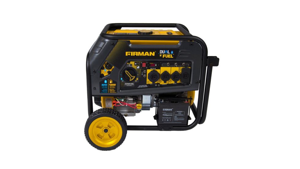 Firman Power and Equipment 10,000/8,000 Watt, Dual Fuel Hybrid Series Generator w/Electric Start, Extended Run Time, Black H08051