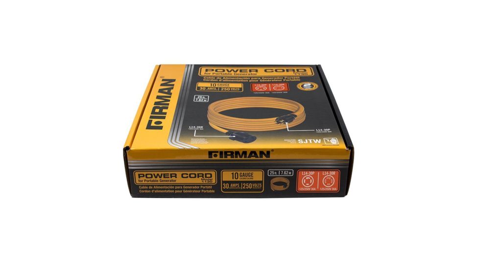 Firman Power and Equipment 1130 30 Amp Generator Power Cord - L14-30P to L14-30R, Orange FG1130