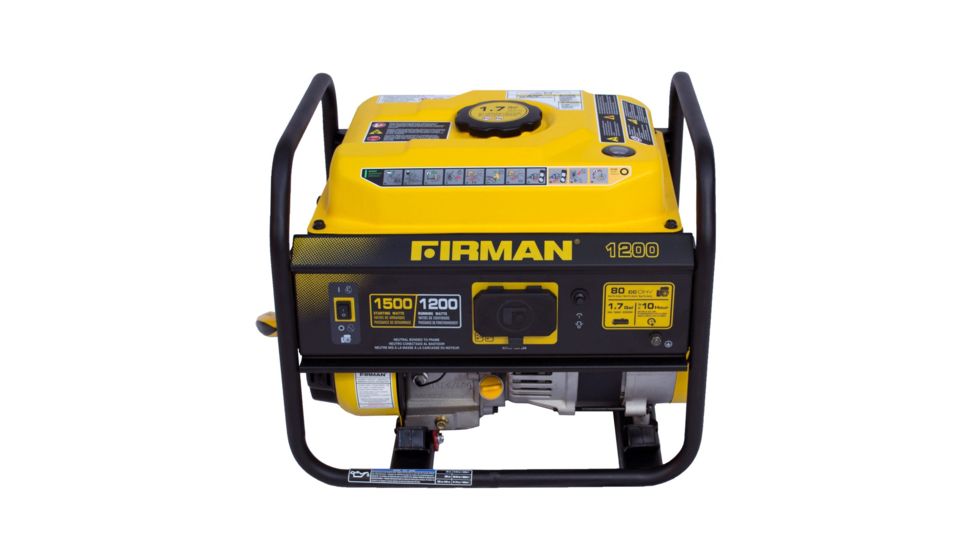Firman Power and Equipment 1500/1200 Watt Gas Recoil Start Generator, cETL, CARB, Yellow FGP01201