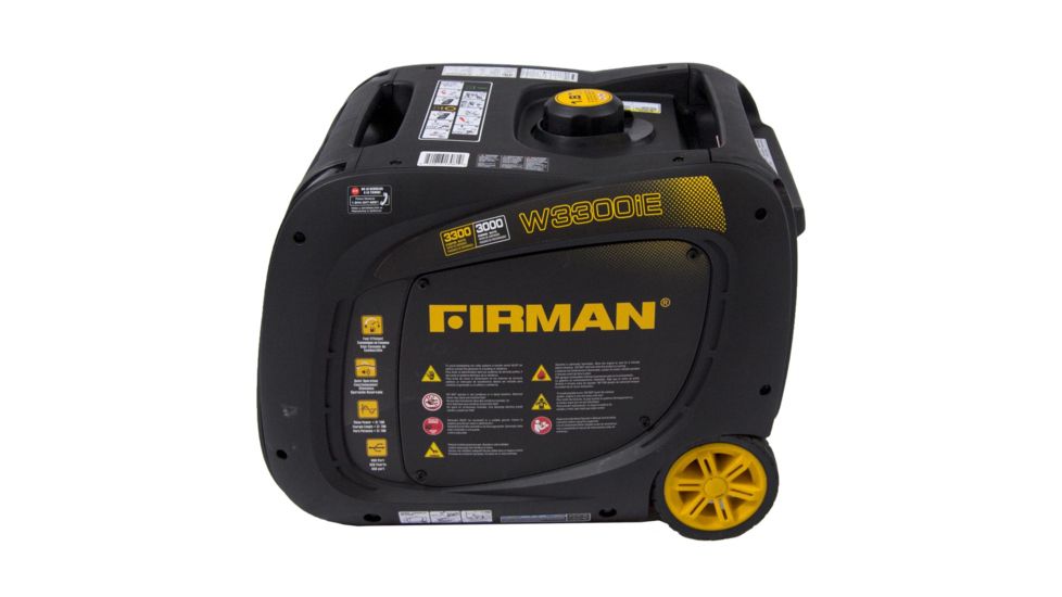 Firman Power and Equipment 3300/3000 Watt Gas Recoil Start RV Ready Inverter Generator with USB, cETL, CARB, Yellow FGW03081