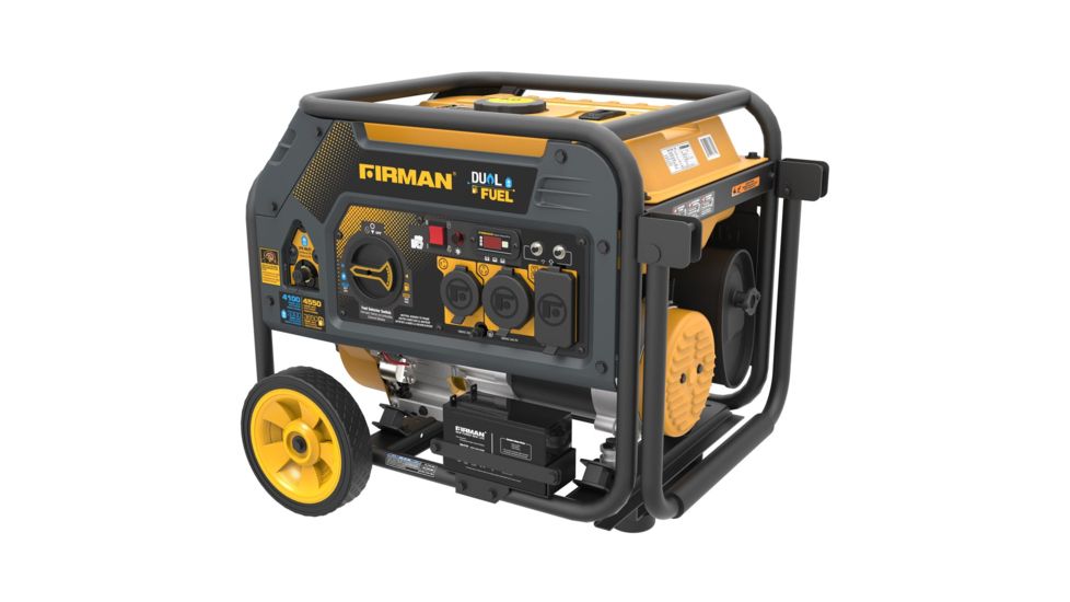 Firman Power and Equipment 4550/3650 Watt Dual Fuel Electric Start Generator, cETL, CARB, Yellow FGH03651