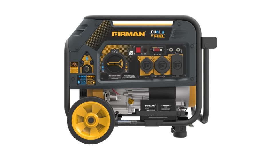Firman Power and Equipment 4550/3650 Watt Dual Fuel Electric Start Generator, cETL, CARB, Yellow FGH03651
