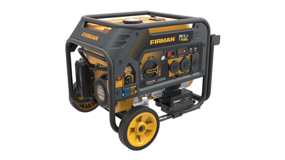 Firman Power and Equipment 4550/3650 Watt Dual Fuel Electric Start Generator, cETL, CARB, Yellow FGH03651