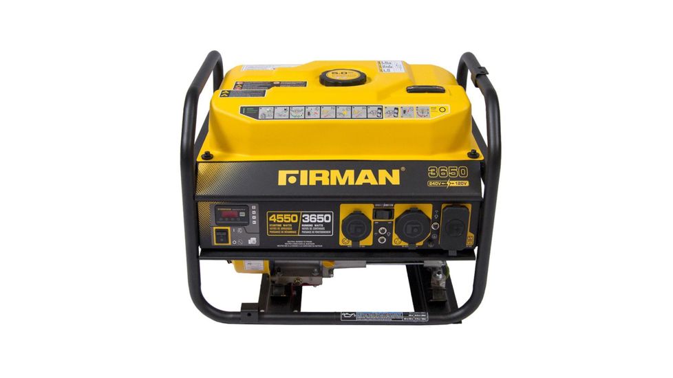 Firman Power and Equipment 4550/3650 Watt, Dual Voltage, Gas Powered Performance Portable Generator w/Extended Run Time, Black P03606