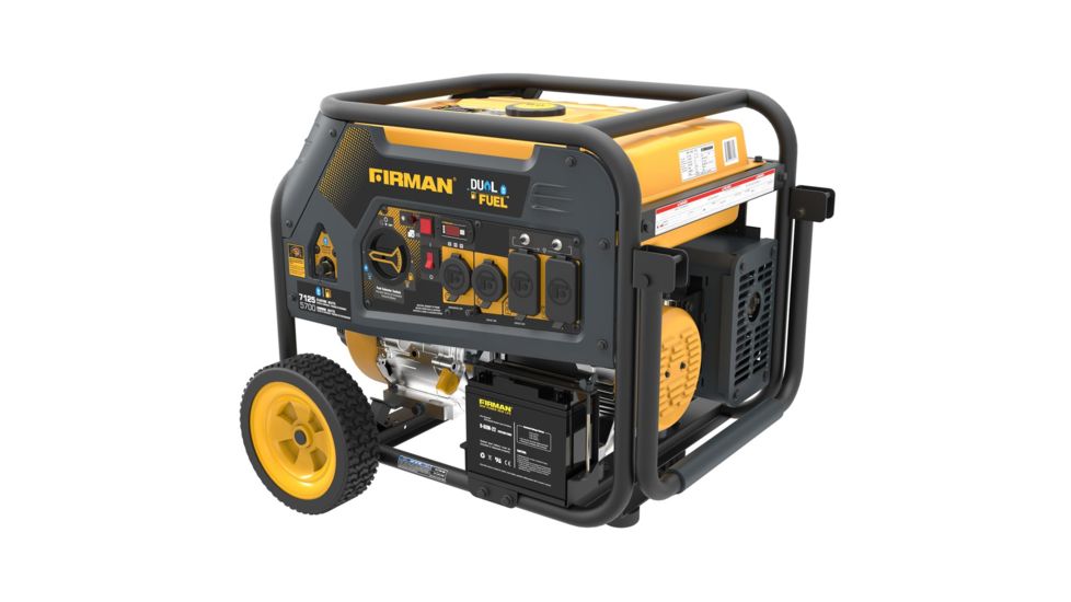 Firman Power and Equipment 7100/5700 Watt Dual Fuel Electric Start Generator, cETL, Yellow FGH05753