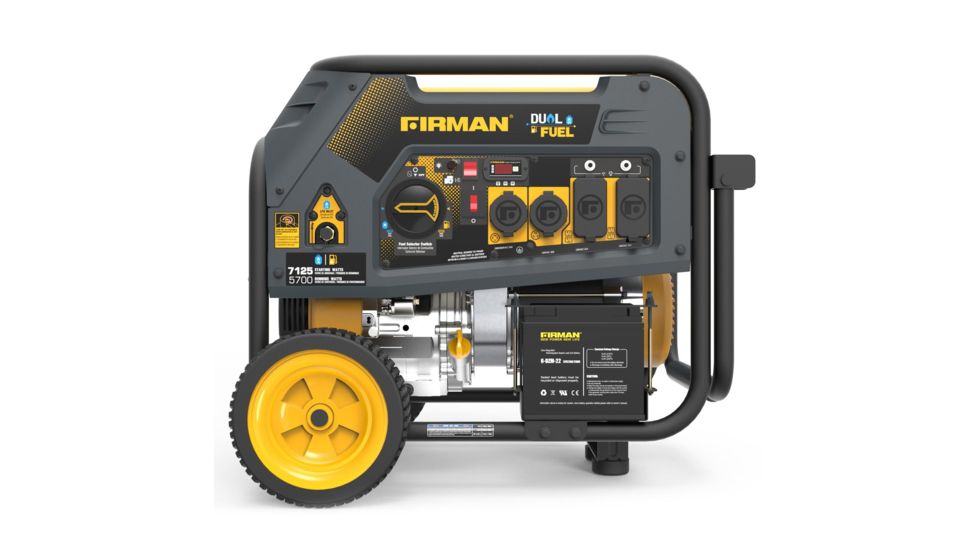 Firman Power and Equipment 7100/5700 Watt Dual Fuel Electric Start Generator, cETL, Yellow FGH05753