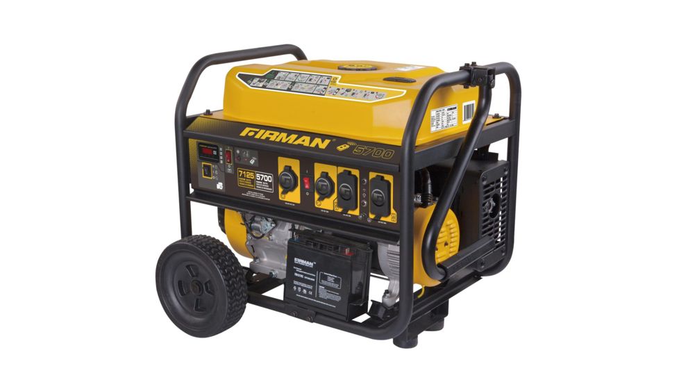 Firman Power and Equipment 7125/5700 Watt 120/240 V Gas Remote Start Generator, cETL, Yellow FGP05703