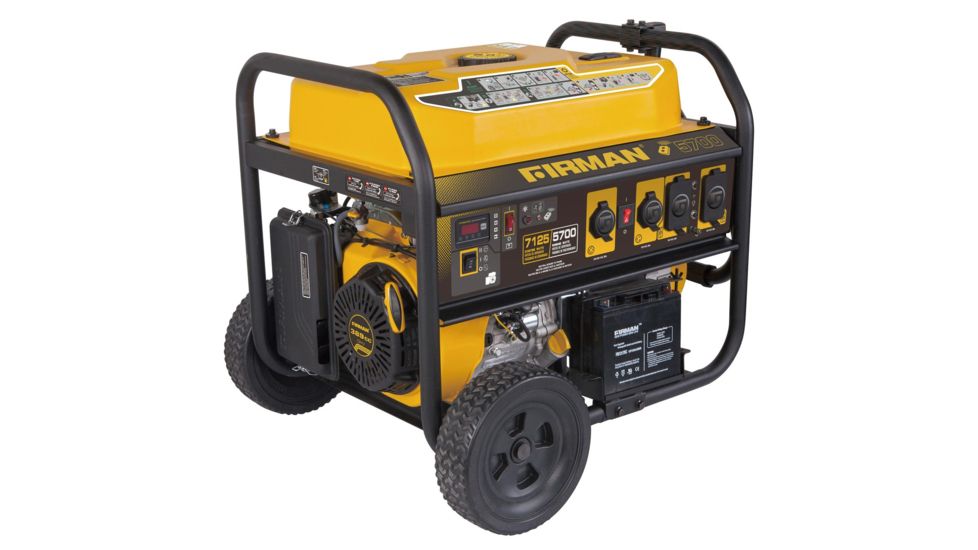 Firman Power and Equipment 7125/5700 Watt 120/240 V Gas Remote Start Generator, cETL, Yellow FGP05703
