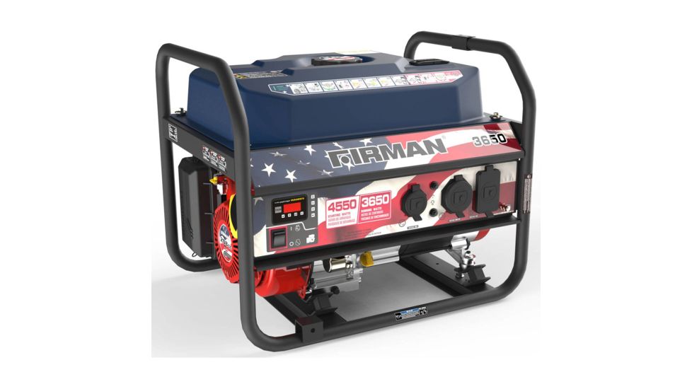 Firman Power and Equipment Firman P03611 4550/3650 Watt Gas Recoil Start Generator, EPA Only, Stars and Stripes FGP03611