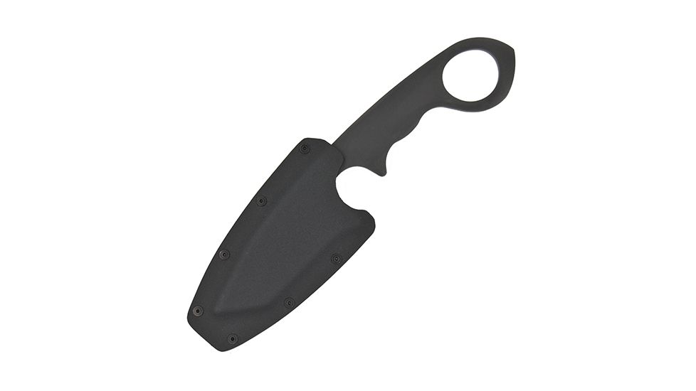 First Edge HR-1 Ryan Hoover Droppoint Fine Edge Fixed Blade Knife, Elmax Oxide Blade, Black, Droppoint Full Size, 4150