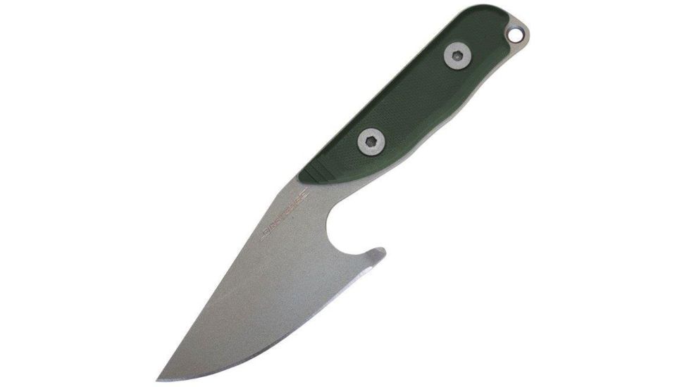 First Edge Stingray Fixed Blade Knife Fine Edge, Elmax Bead Blast Blade, Coarse Green, 11140-BBG
