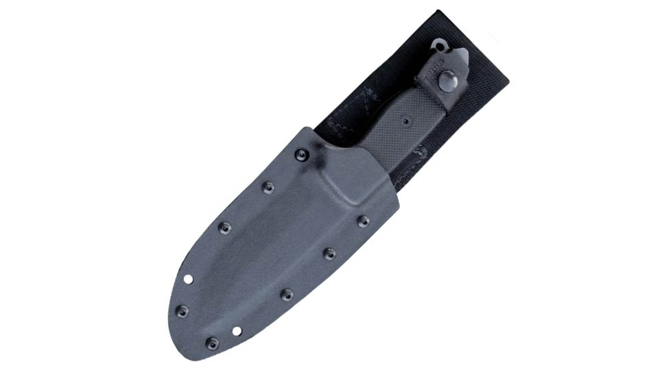 First Edge Survival Fixed Blade Knife Fine Edge, Elmax Bead Blast Blade, Coarse Black 5050-BBB