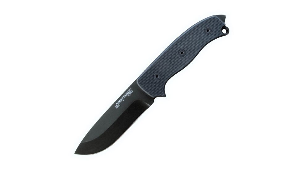 FirstEdge Survival Knife, Plain Edge, Black 5050