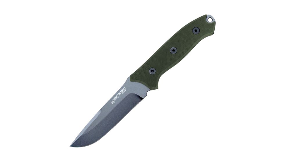 First Edge Thruster Field Fixed Blade Knife Fine Edge, Elmax Bead Blast Blade, Coarse Green, 15150-BBG