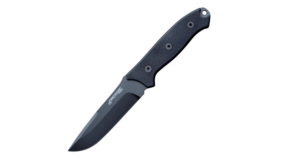 First Edge Thruster Field Fixed Blade Knife Fine Edge, Elmax Black Oxide Blade, Coarse Black, 15150-BLB