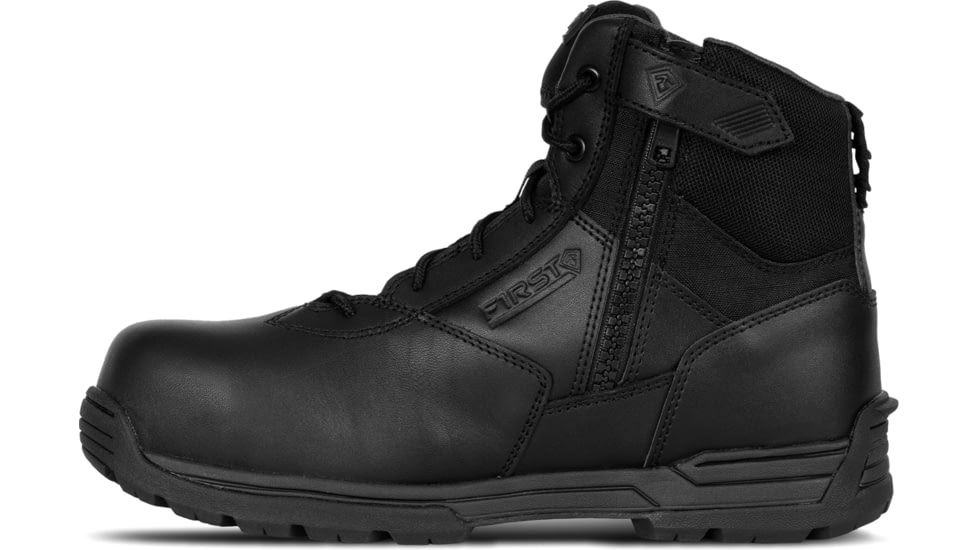 First Tactical 6in Safety Toe Side-Zip Duty Boots - Mens, Black, 10.5 US/Regular, 165924-019-10.5-R