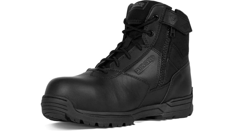 First Tactical 6in Safety Toe Side-Zip Duty Boots - Mens, Black, 10.5 US/Regular, 165924-019-10.5-R