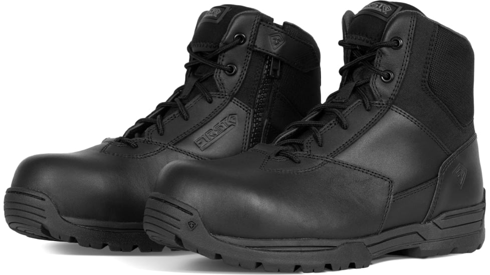 First Tactical 6in Safety Toe Side-Zip Duty Boots - Mens, Black, 10.5 US/Regular, 165924-019-10.5-R