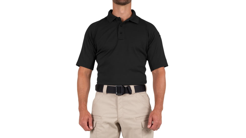 First Tactical Performance Short Sleeve Polo - Mens, Black, Tall/2XL, 112509-019-XXL-T