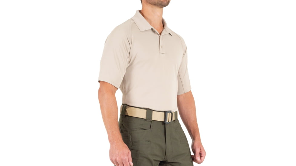 First Tactical Performance Short Sleeve Polo - Mens, Khaki, Tall/2XL, 112509-055-XXL-T