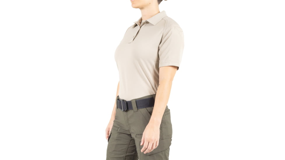 First Tactical Performance Short Sleeve Polo - Womens, Silver Tan, Small, 122509-065-S