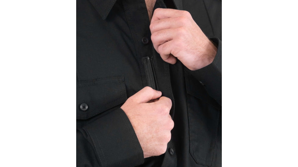 First Tactical Pro Duty Unifrom Long Sleeve Shirt - Mens, Regular, Black, Extra Large, 111011-019-XL-R