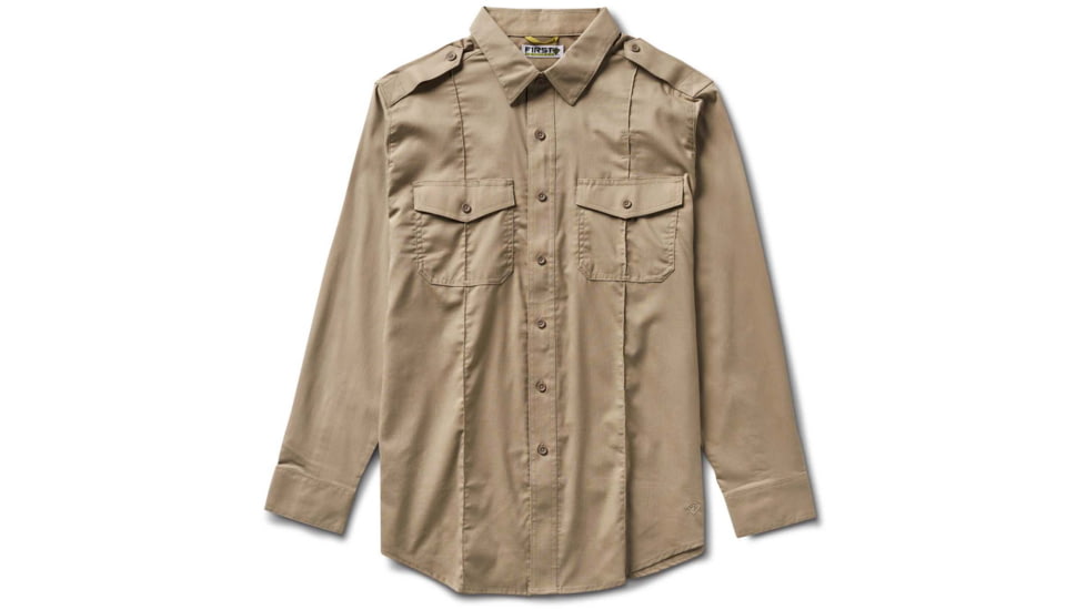 First Tactical Pro Duty Unifrom Long Sleeve Shirt - Mens, Regular, Silver Tan, Medium, 111011-065-M-R