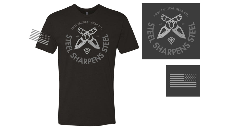 First Tactical S Sharpens S T-Shirt - Men's, Large, Charcoal, 112532-017-L