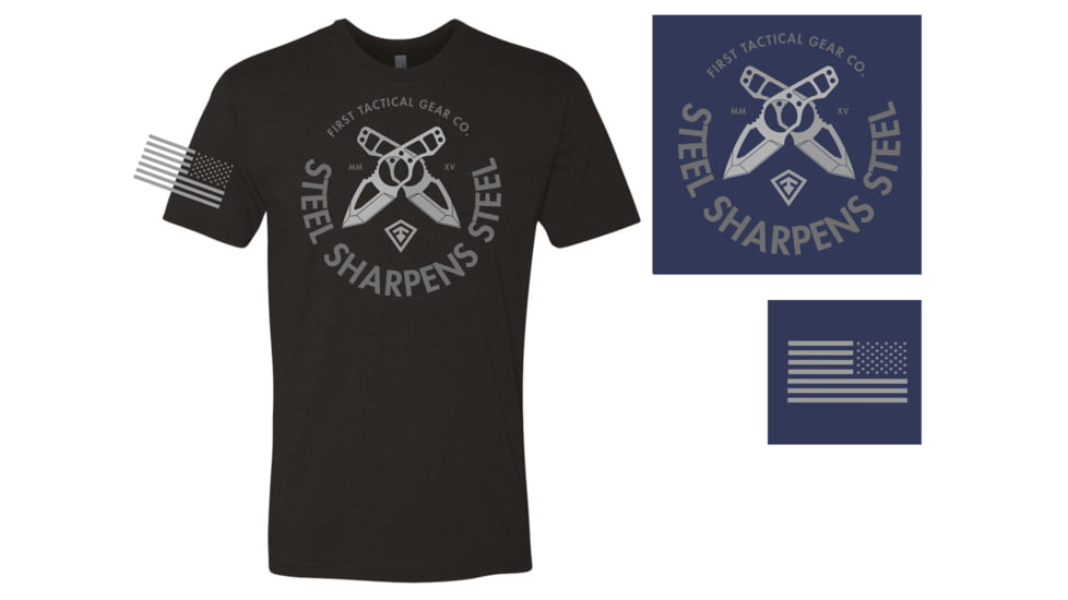 First Tactical S Sharpens S T-Shirt - Men's, Extra Large, True Navy Heather, 112532-728-XL