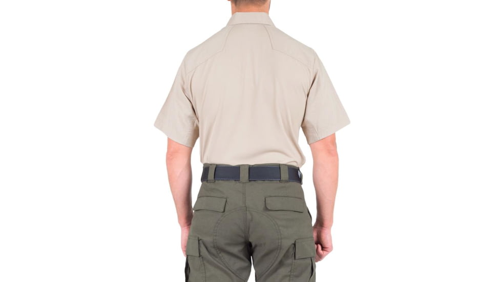 First Tactical V2 Pro Performance Short Sleeve Shirt - Mens, Khaki, Small, R, 112012-055-S-R