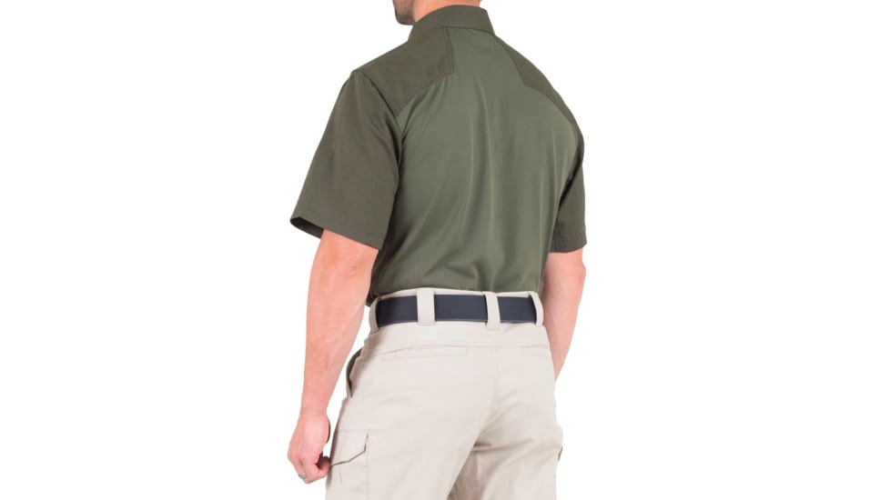 First Tactical V2 Pro Performance Short Sleeve Shirt - Mens, OD Green, Small, R, 112012-830-S-R