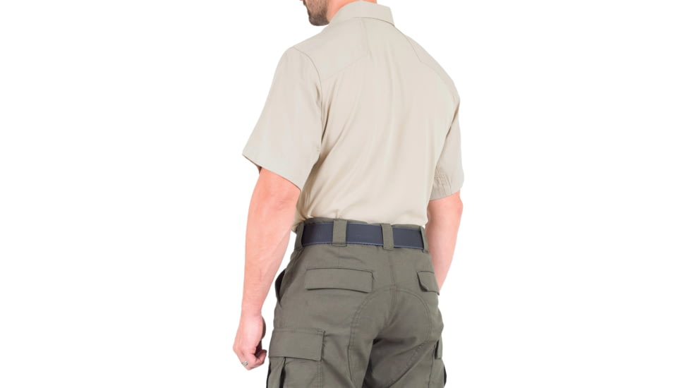 First Tactical V2 Pro Performance Short Sleeve Shirt - Mens, Silver Tan, Large, T, 112012-065-L-T