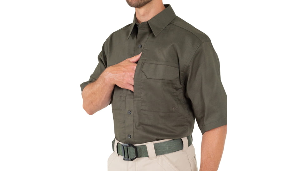 First Tactical V2 Tactical Short Sleeve Shirt - Mens, OD Green, Small, R, 112007-830-S-R