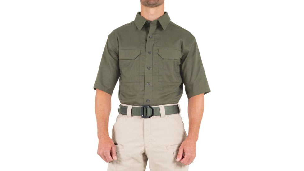 First Tactical V2 Tactical Short Sleeve Shirt - Mens, Ranger Green, Large, R, 112007-610-L-R