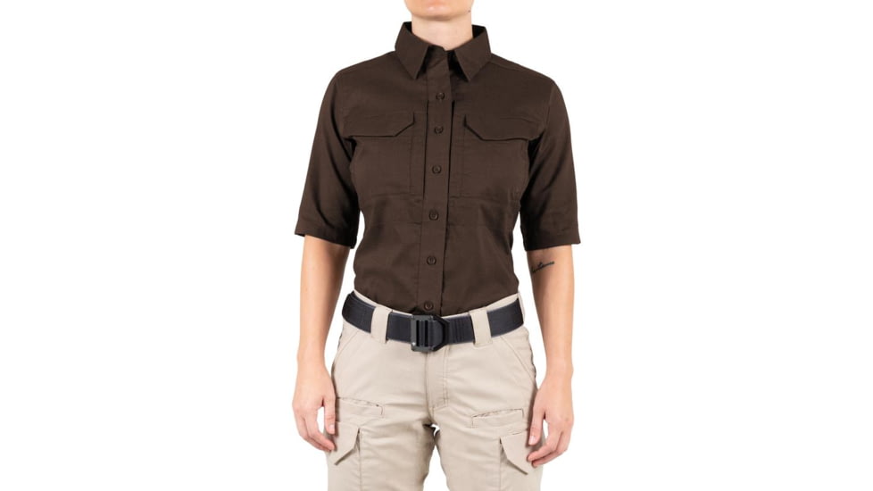 First Tactical V2 Tactical Short Sleeve Shirt - Womens, Kodiak Brown, Medium, 122007-182-M