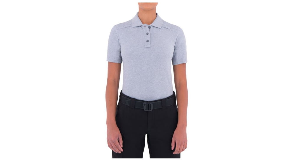 First Tactical Womens Cotton S/S Polo, Heather Gray, Large Regular 122505-016-L-R