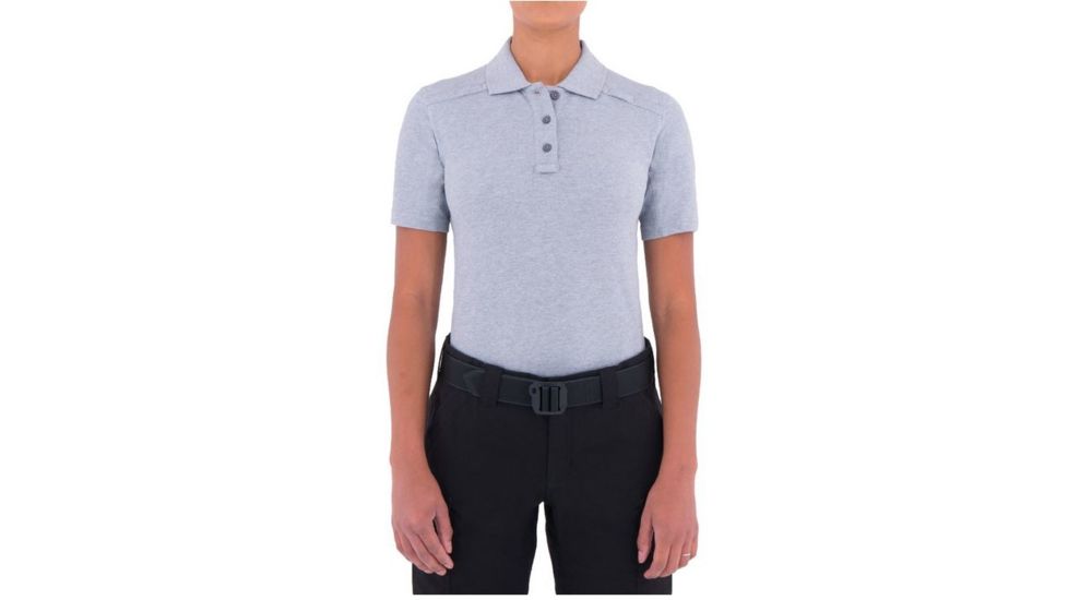 First Tactical Womens Cotton S/S Polo, Heather Gray, Large Regular 122505-016-L-R