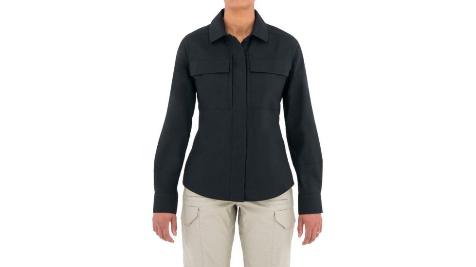 First Tactical Womens Tactix L/S Bdu Shirt, Black, Extra Small Regular 121001-019-XS-R