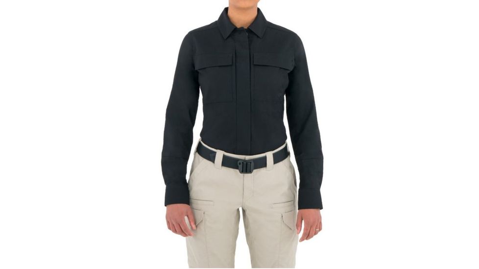 First Tactical Womens Tactix L/S Bdu Shirt, Black, Extra Small Regular 121001-019-XS-R